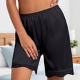 thumbnail image 2 of CAIVO Women Casual Satin Shorts With Lace Trim Mid Thigh Length Summer Comfort Shorts Vacation Outdoor Work Solid Color Bottoms, 2 of 9
