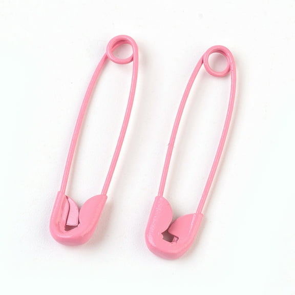 100pcs Iron Safety Pins Pink 30x7x2mm Pin: 0.7mm
