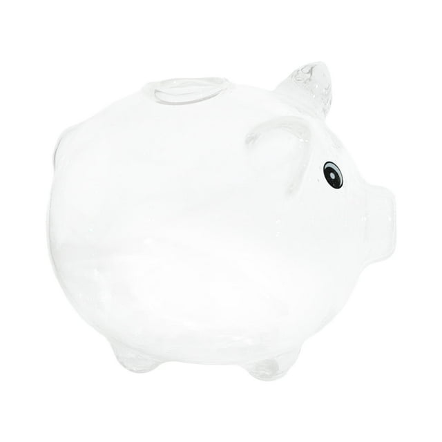 Alcancía de cristal con forma de cerdito para ahorrar dinero, bonita alcancía de cristal para decorar. Transparente