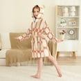 thumbnail image 4 of FORMRS Niños Bathrobe Unisex Hooded Robe Soft Plush Pajamas Sleepwear, Size 2-3T, Beige Geometric, 4 of 7