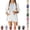 White, variant on VOUZZA Girls Clothing Set Single Long Sleeve Blazer and Shorts 2-Piece Elegant Suit 3-14Y