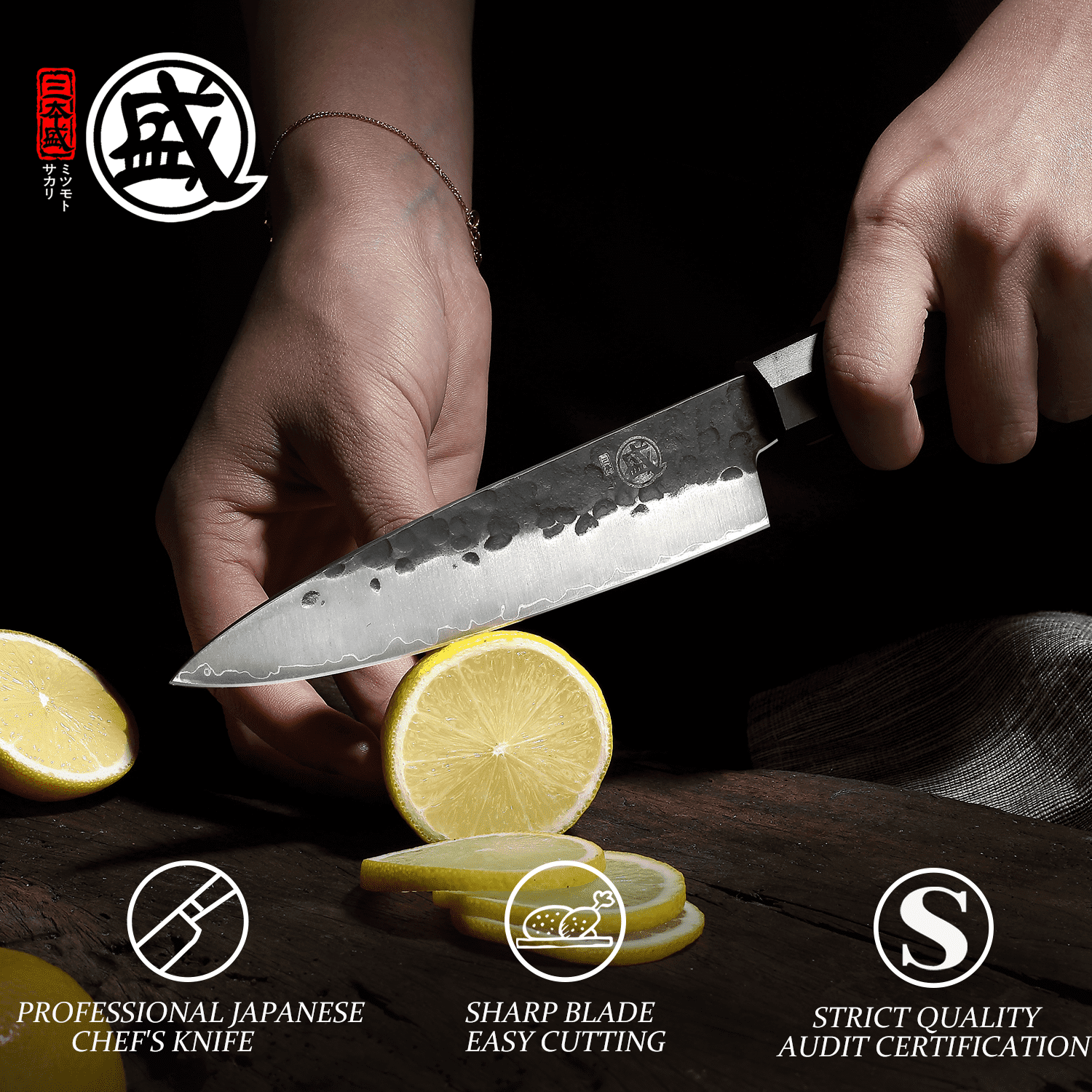 MITSUMOTO SAKARI 5.5 inch Japanese Paring Knife, High Carbon Steel Fruit and Vegetable Knife