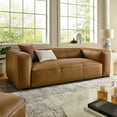 thumbnail image 2 of Sofa, Brown, Faux Leather, Living Room Lounge Cafe Lobby Hospitality Restaurant, Modern Contemporary, HB37650, 2 of 9