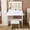 White, variant on CQSXDA Mirror Vanity Desk in Black Color With 5 Drawers and Adjustable Lighting for Makeup and Hair Drying Needs