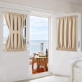 thumbnail image 5 of Curtain,French Door Curtains Rod Pocket Thermal Curtain For Doors Or Glass Window Curtain Panel Beige(Curtain Buckle Not Included), 5 of 6