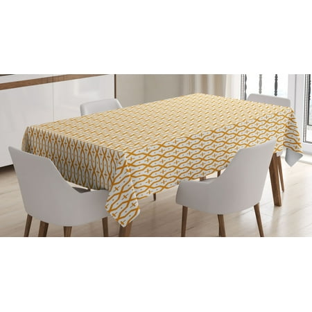 

Abstract Tablecloth Vector Illustration Arabic Seamless Pattern Decorations for Home Print Rectangular Table Cover for Dining Room Kitchen 60 X 84 Inches Cinnamon and White by Ambesonne