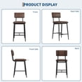 thumbnail image 3 of EDTara 25.6 Inch Counter Bar Chairs Set, 2 Pu Leather Stools With Backrest, Thick Cushions and Heavy-Duty Metal Frame, 3 of 9