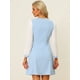 thumbnail image 4 of Vestido Midi Elegante Con color De Contraste Y Cuello En V de Manga Larga Para Mujer Azul Claro XL, 4 of 5