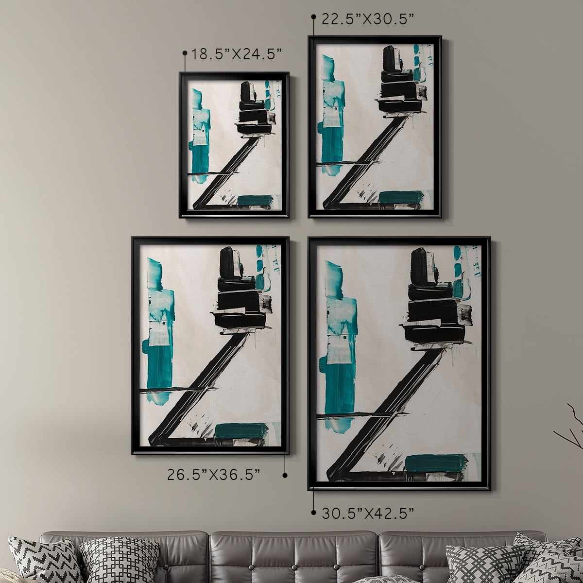 Geometry Notes IV Premium Framed Print, in Gold, Black, or Silver - Ready to Hang