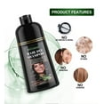 Black Hair Dye Shampoo Natural Hair Dye for Women & Men Gray Coverage