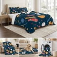 thumbnail image 6 of King Quilt Set 96''x106'', Sports Theme Lightweight Bedspread Coverlet Set with 2 Pillow Shams, Cartoon Soccer Baseball Basketball Star Blue Breathable All Season Quilt Bedding for Bedroom/Guest Room, 6 of 9