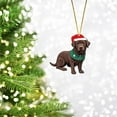 thumbnail image 2 of ZCSKFIN Chocolate Labrador Retriever Wooden Christmas Ornament, Handcrafted Hanging Dog Decor for Xmas Tree, Festive Holiday Decoration for Dog Lovers, 2 of 7