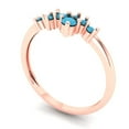 thumbnail image 2 of 0.17 ctw Wedding Band for Women - 14K Rose Gold Simulated Turquoise Stackable Eternity Ring, 2 of 6