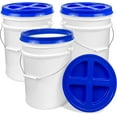 thumbnail image 5 of ePackageSupply 5 Gallon White Bucket with Blue Gamma Seal Screw on Airtight Lid | Made in USA | Food Grade | Heavy-Duty HPDE Plastic | Durable 90 Mil Pail | Easy Stack and Store | BPA Free (3 Count), 5 of 9