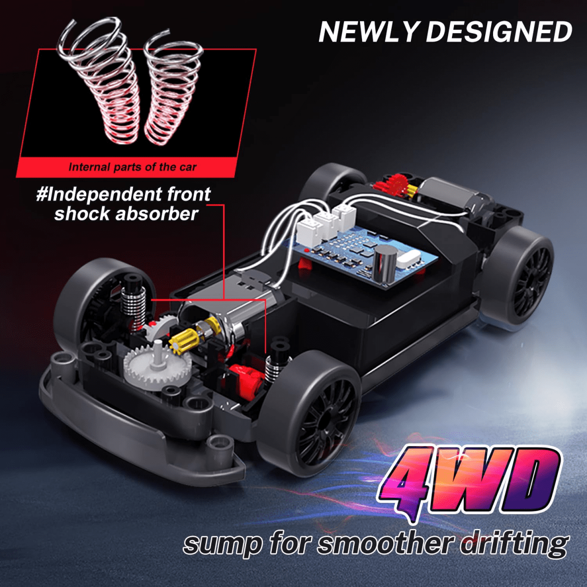 RC Drift Car for Adults, 1/24 Mini Remote Control Car 4WD RC Race Cars with Lights Dual Tires Batteries for Kids Christmas Birthday Gifts