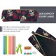 thumbnail image 5 of Disketp Roses Skulls Estuche de Lápices de Cuero con Cierre, Estuche Compacto para Papelería, Bolígrafos y Accesorios Pequeños, 5 of 7