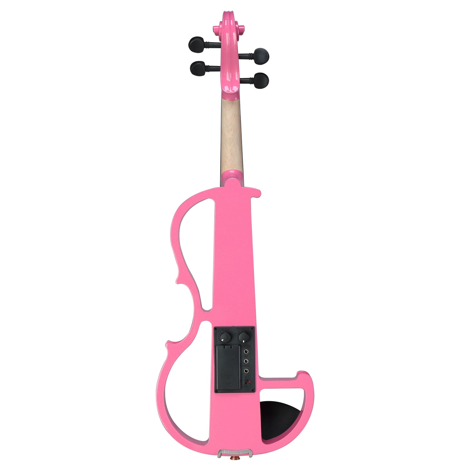 Full Size 4/4 Bunnel Edge Electric Silent Violin with Case Bow Rosin Headphone Connecting Line Pink