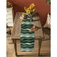 thumbnail image 4 of Table Runner Dresser Scarf 18 x 72 Inch Abstract Sage Green Gradient Waves Beach Lines Table Runners Non-Slip Heat Kitchen Dining Table Decor for Indoor Outdoor Home Party Decoration, 4 of 7