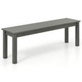 thumbnail image 1 of Patiojoy Outdoor Bench 2-3 Person HDPE Patio Bench 55" Backless Garden Bench with Slatted Seat Gray, 1 of 9