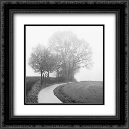 206 Matt - Foggy Afternoon 2x Matted 20x20 Black Ornate Framed Art Print by Szilagyi, Ily
