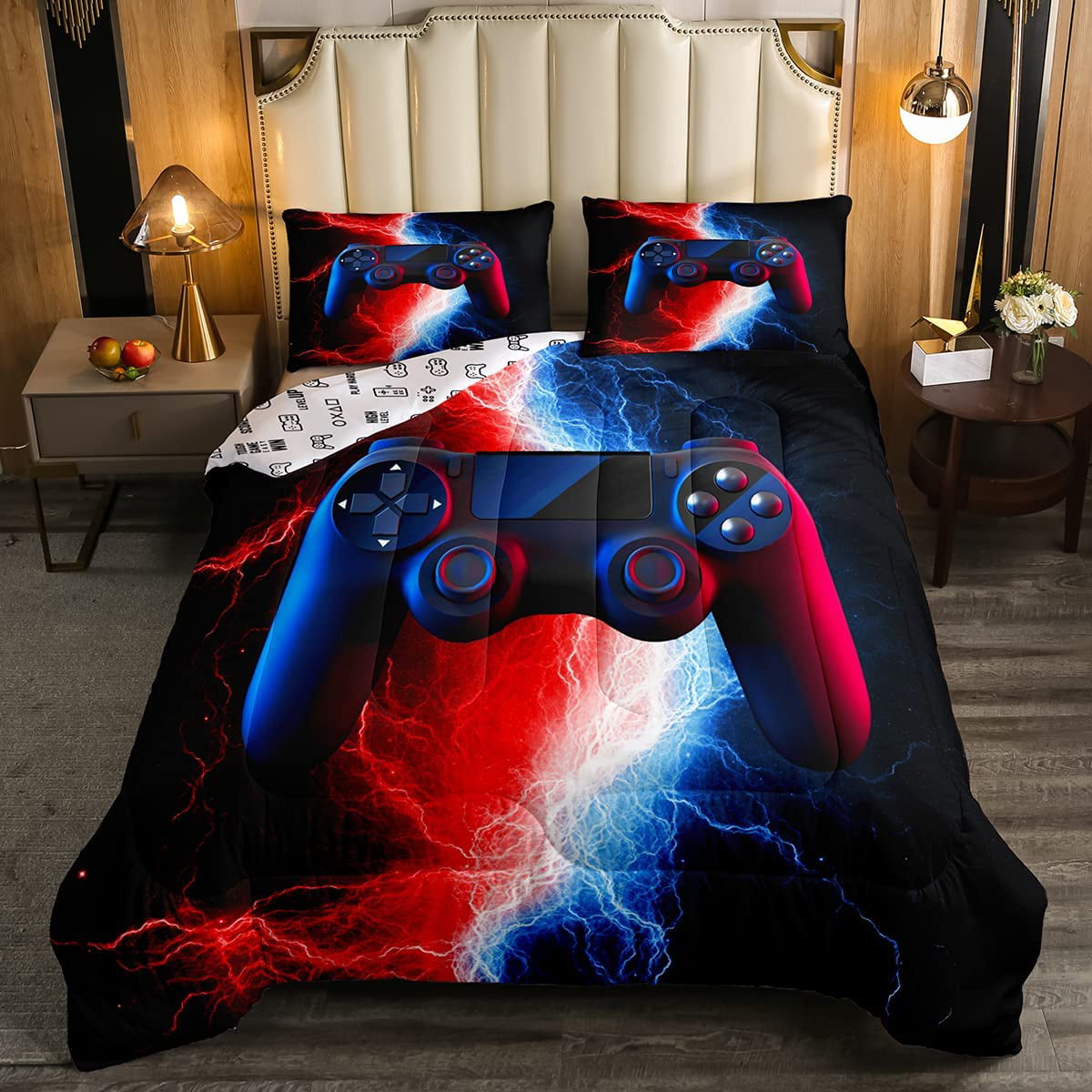 PLAYSTATION TEENS KIDS BOYS LIGHT BLANKET PS4 AND CUSHION SET 2PCS TWIN SIZE 