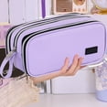 thumbnail image 6 of Aufmer 5 Pcs Cylindrical Pencil Case - Large Capacity Zippered Stationery Organizer, Polyester Fabric, 8.07x4.13x3.94in(Purple), 6 of 6
