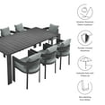 thumbnail image 2 of Modway Tahoe Aluminum Outdoor 9-Piece Patio Dining Set in Gray/Gray, 2 of 6