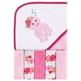 thumbnail image 2 of Luvable Friends Unisex Baby Hooded Towel with Five Washcloths, Tropical Octopus, One Size, 2 of 3