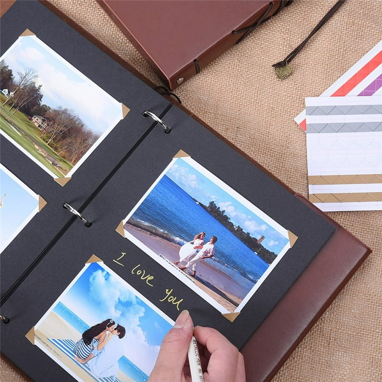 AIOR Photo Album, Scrapbook Album Memory Book DIY Retro Pendents Vintage Wedding Travel with Anniversary Birthday Gifts for Mom Lover Women Girls (
