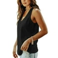 thumbnail image 3 of MOSHU Tank Tops for Women Flowy Deep V Neck Women Shirts Loose Fit Summer Sleeveless Tops, 3 of 9
