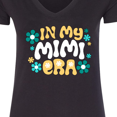 thumbnail image 4 of Inktastic In My Mimi Era Retro with Flowers Women's V-Neck T-Shirt, 4 of 5