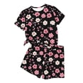 thumbnail image 4 of ITSAME Outfit 2-Piece for Girls, Floral Print Crewneck T-Shirt and Shorts Kids Summer Casual Fashion Set Multicolor 7-8T, 4 of 8