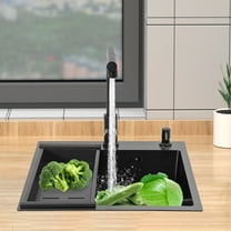 Stainless Steel Sink Kitchen Single Bowl Sink With Drain Basket & Pull-out Faucet