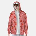 thumbnail image 3 of Pofeuu Red Strawberry Print Sun Protection Outdoor Lightweight Full Zip UV Cooling Hoodie Long Sleeve Summer Clothing for Outdoor Hiking-3X-Large, 3 of 5