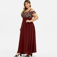 thumbnail image 3 of asdoklhq Maternity Dress,Women Plus Size Cold Shoulder Floral Lace Maxi Party Evening Camis Long Dress, 3 of 5