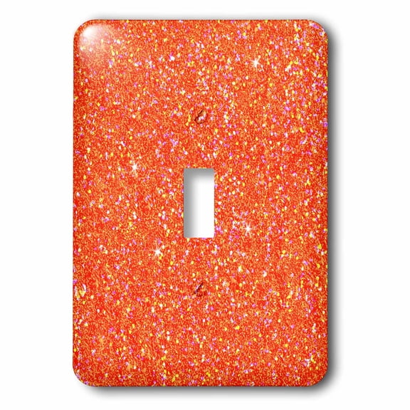 3dRose, Orange with Gold and White Glittery Looking Pattern, single toggle switch