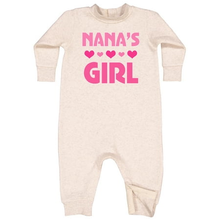 Inktastic Nana's Girl Grandchild Baby Fleece Romper