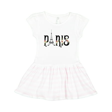 

Inktastic Paris Eiffel Tower with Flowers Gift Toddler Girl Dress