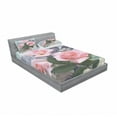 thumbnail image 3 of Ambesonne Floral Fitted Sheet & Pillow Sham Set, Vintage Rose Romance, Twin, Pink Grey, 3 of 3