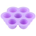 thumbnail image 4 of Molde Innovador Contenedor De Bandeja De Molde De Hielo De Silicona Con Forma De Flor De 7 Orificios Con Tapa Utensilios De CocinaPúrpura, 4 of 7