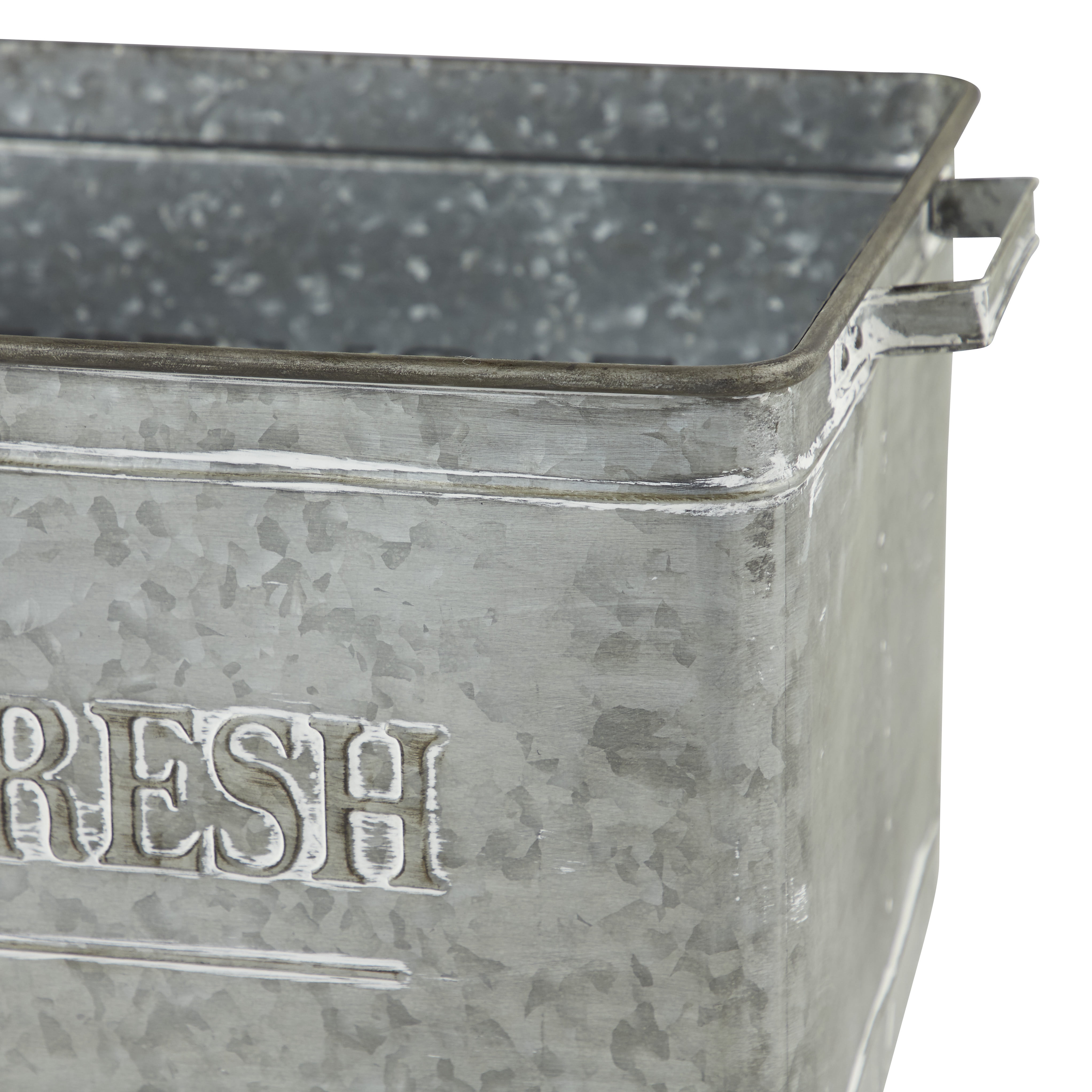 Studio 350 Large Rectangular Galvanized Steel Cart Planters Studio 350 Large Rectangular Galvanized Steel Cart Planters