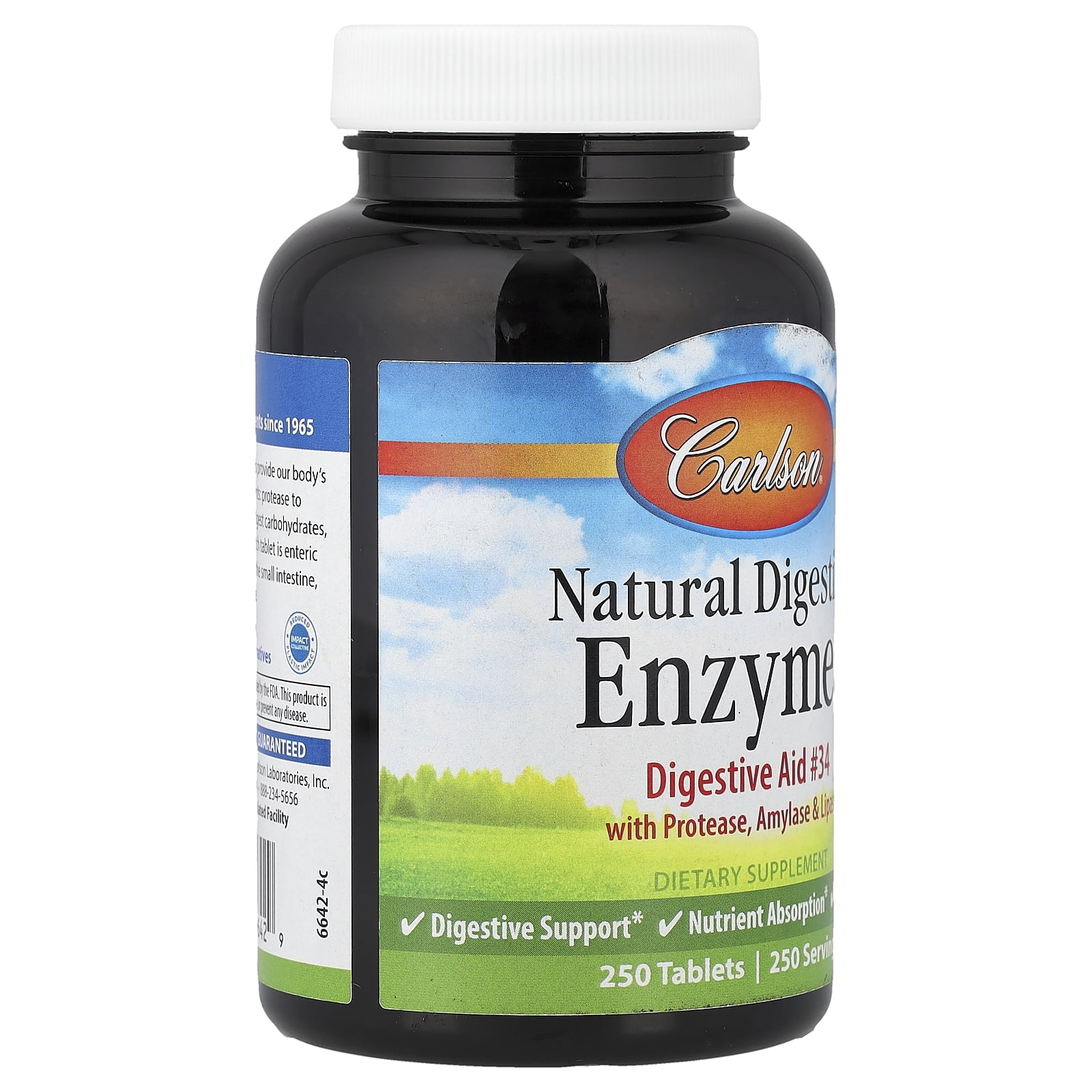 Carlson Natural Digestive Enzymes with Protease, Amylase & Lipase