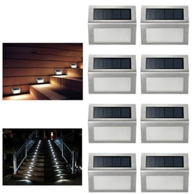 2pcs Outdoor Solar Powered Step Lights Deck Lights Stair Lights