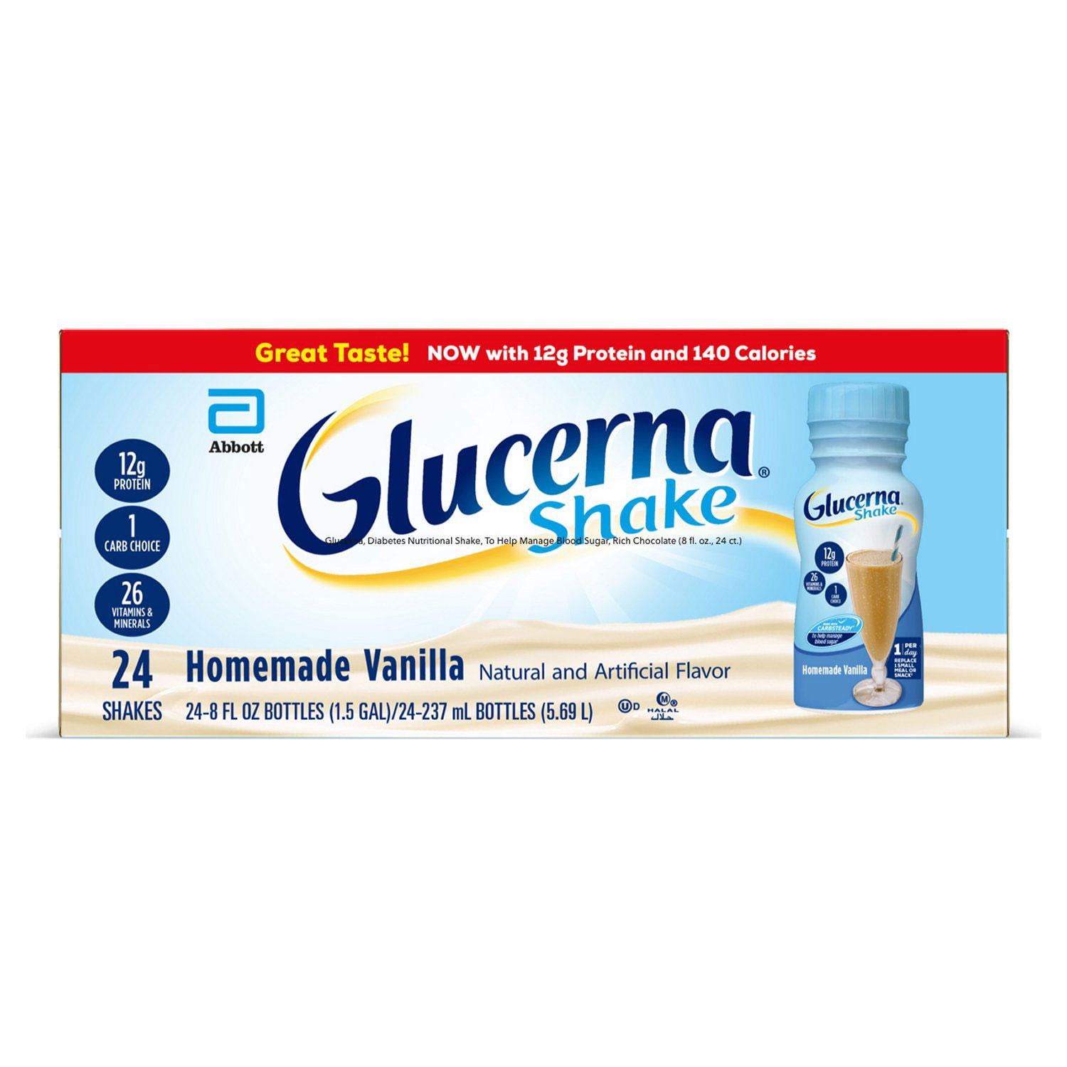 Glucerna Diabetes Nutritional Shake?With 12G Protein, To Help Manage