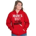 thumbnail image 3 of Moms Way or the Highway Funny Quote Womens Plus Size Graphic Zipper Hoodie Brisco Brands 2X, 3 of 5