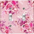 thumbnail image 1 of Metal Light Switch Plate Outlet Cover Pink Rose Flower Wallpaper ROS048, 1 of 13