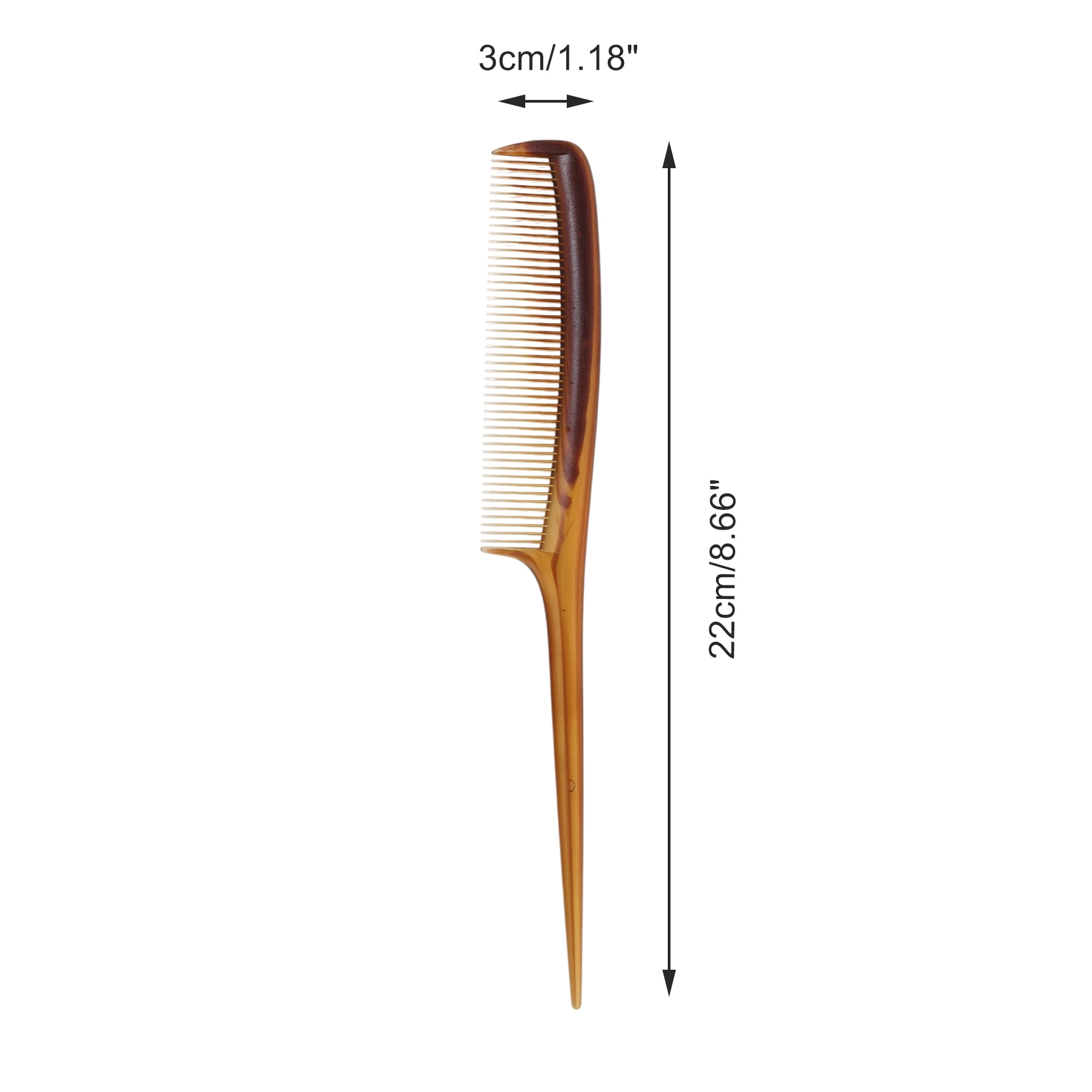 Unique Bargains 1 Pc Comfortable Two-Color Flat Comb for Curly Hair in Amber Color