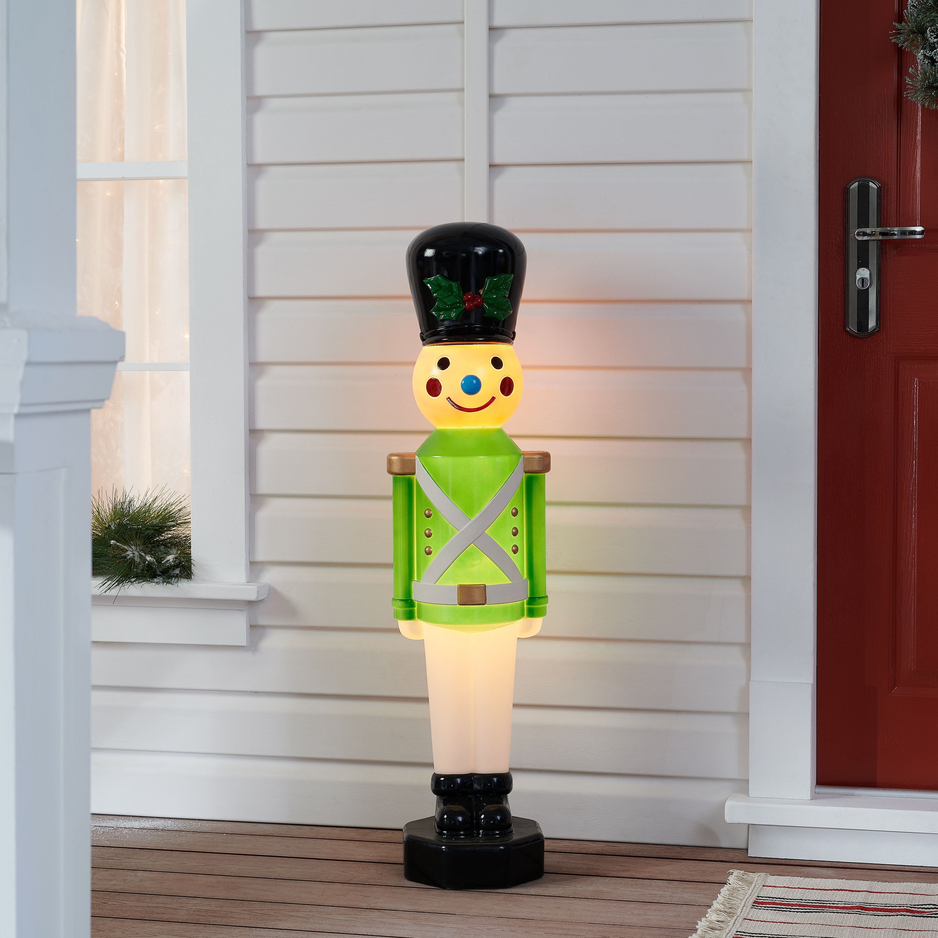 Vintage Lighted Toy Soldier Boy 31" Christmas Yard Decor Blow Mold