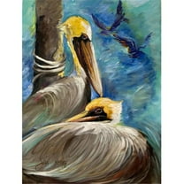 Carolines Treasures JMK1145CHF Pelicans Remembering Flag Canvas House Size  Large multicolor