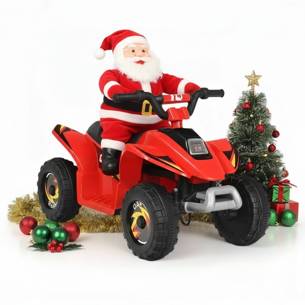 Resenkos 6V Kids Ride On Electric ATV, Ride Car with 4 Wheels, Ride-On Toy for Toddlers 1-3 Boys & Girls(Red)